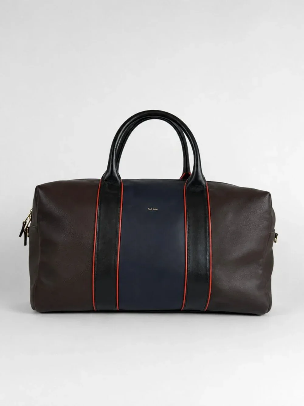 Paul Smith Soft Nappa Leather Colorblock Men's Holdall /Weekender Bag NWT
